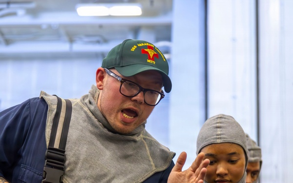 Abraham Lincoln conducts general quarters drill