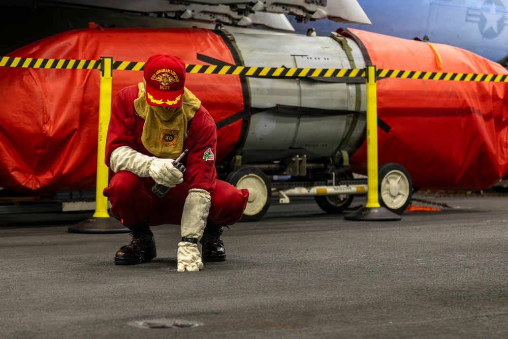 Abraham Lincoln conducts general quarters drill