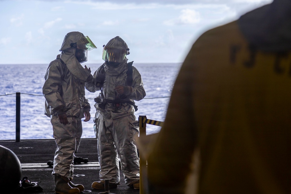 Abraham Lincoln conducts general quarters drill