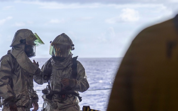 Abraham Lincoln conducts general quarters drill