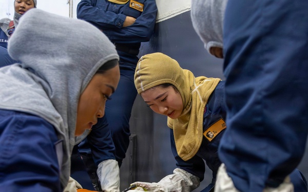 Abraham Lincoln conducts general quarters drill