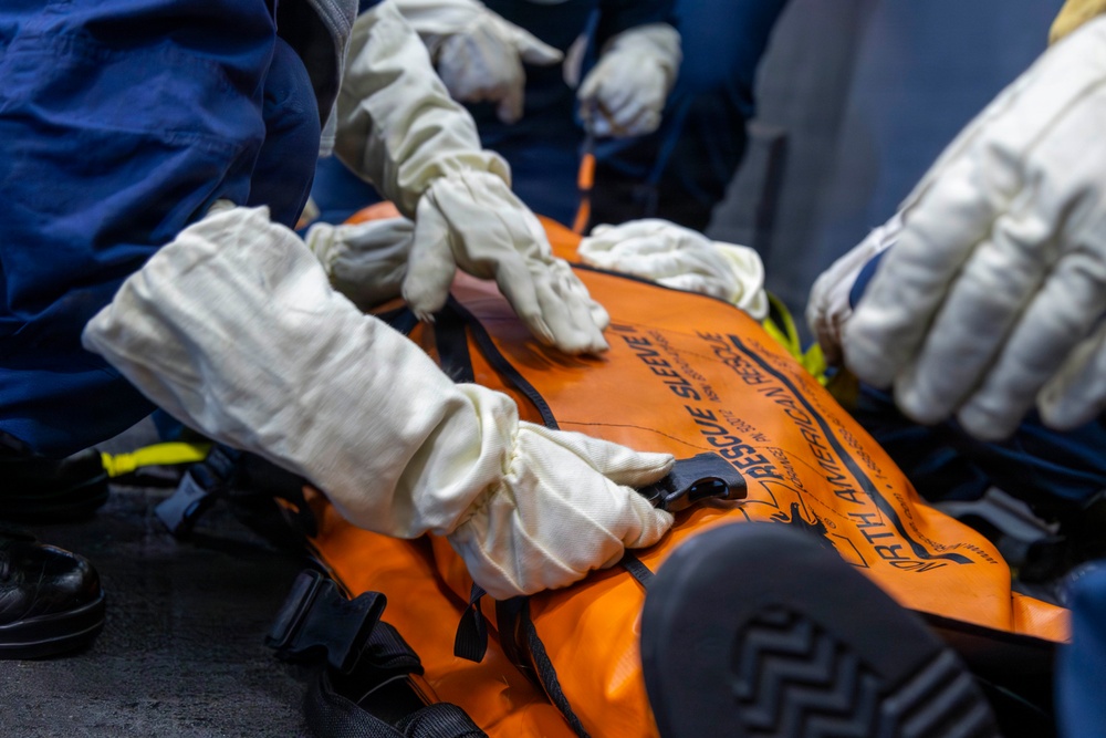 Abraham Lincoln conducts general quarters drill