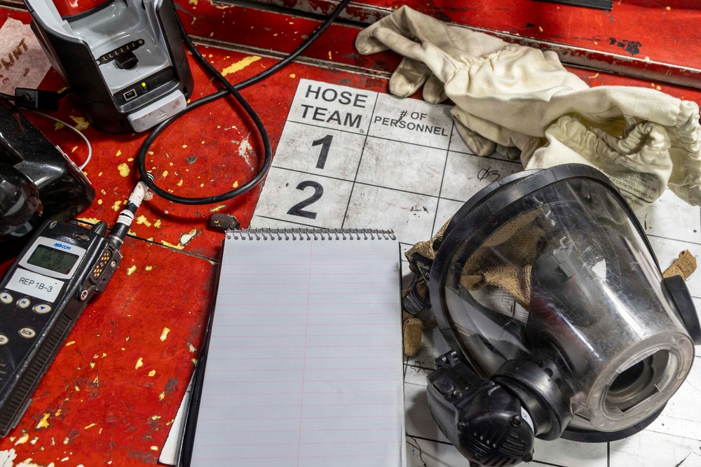 Abraham Lincoln conducts general quarters drill