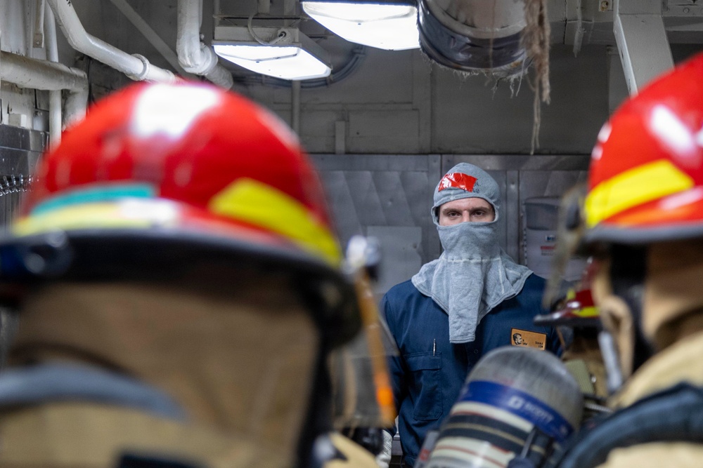 Abraham Lincoln conducts general quarters drill