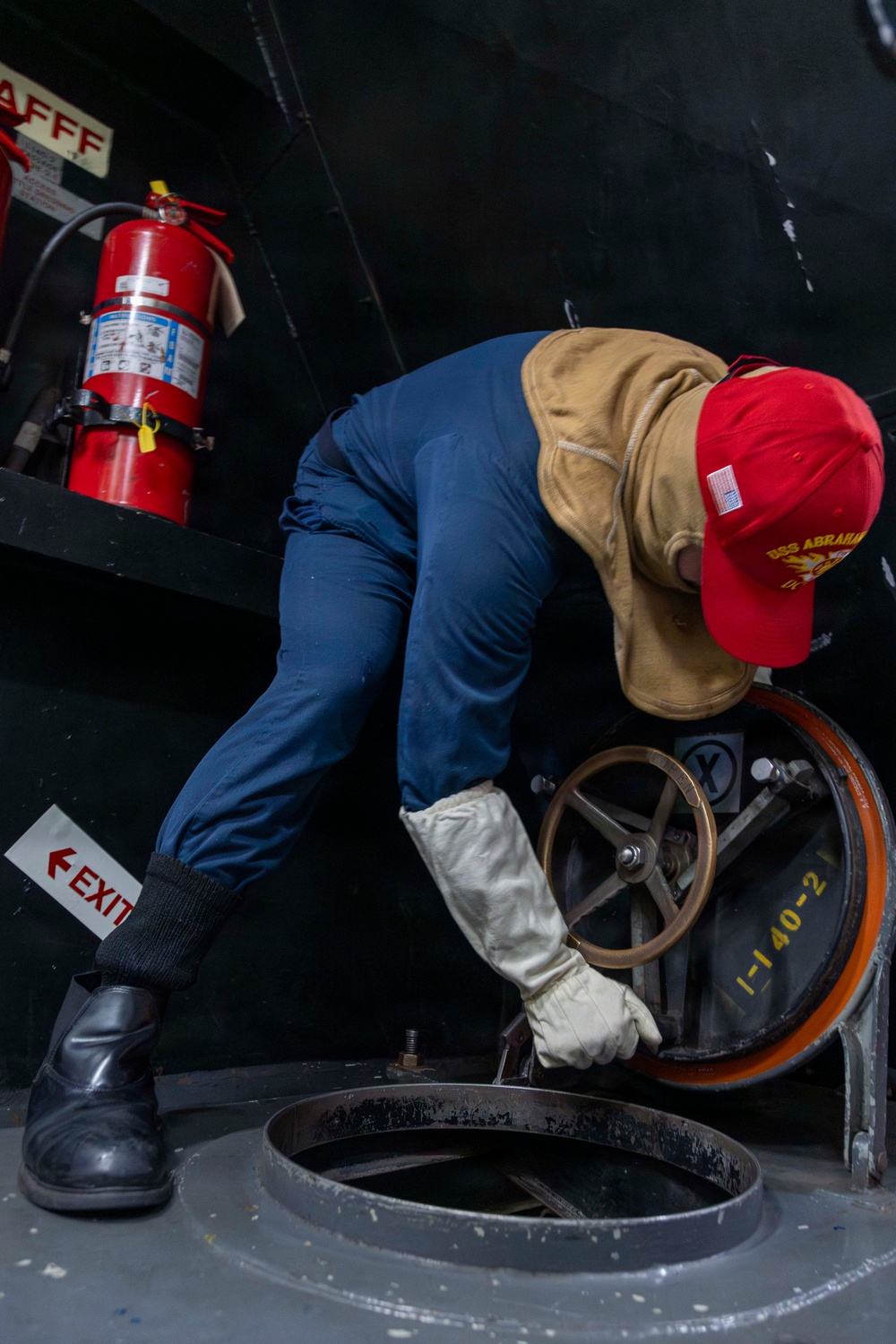 Abraham Lincoln conducts general quarters drill