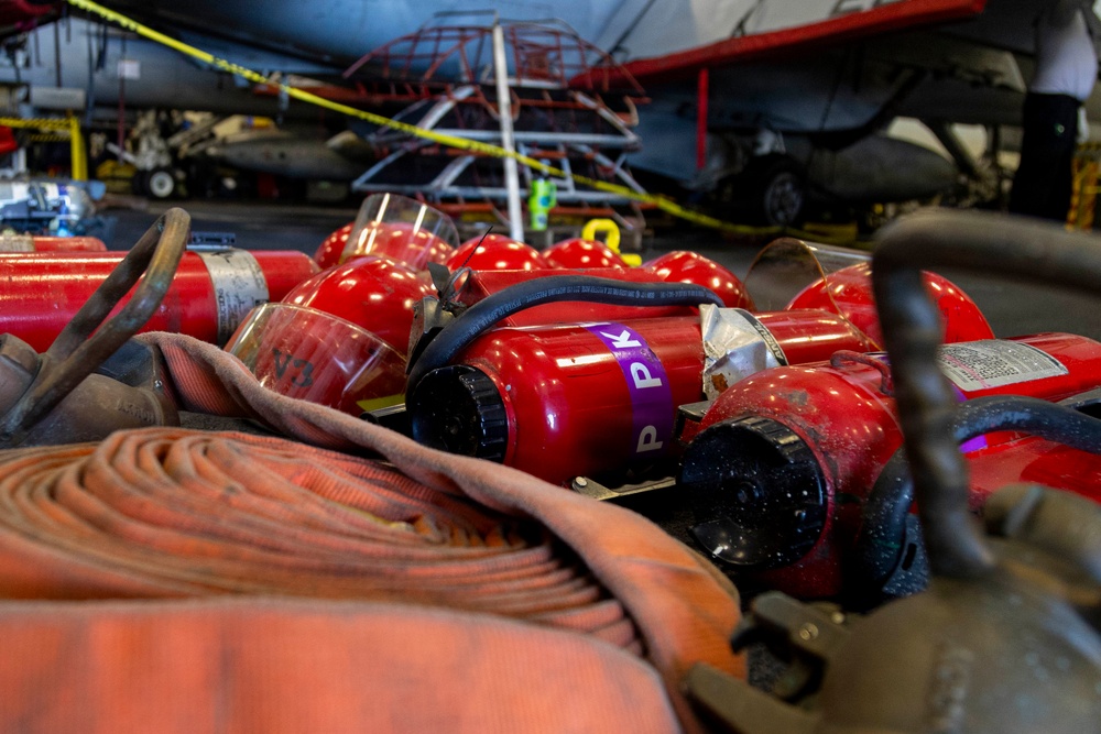 Abraham Lincoln conducts general quarters drill