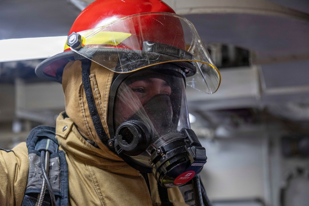 Abraham Lincoln conducts general quarters drill