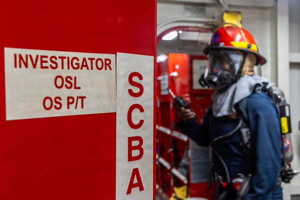 Abraham Lincoln conducts general quarters drill