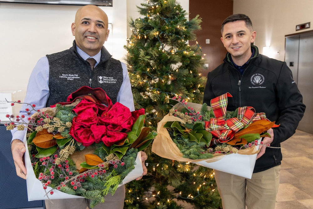 Vice President’s Residence donates wreaths to Walter Reed