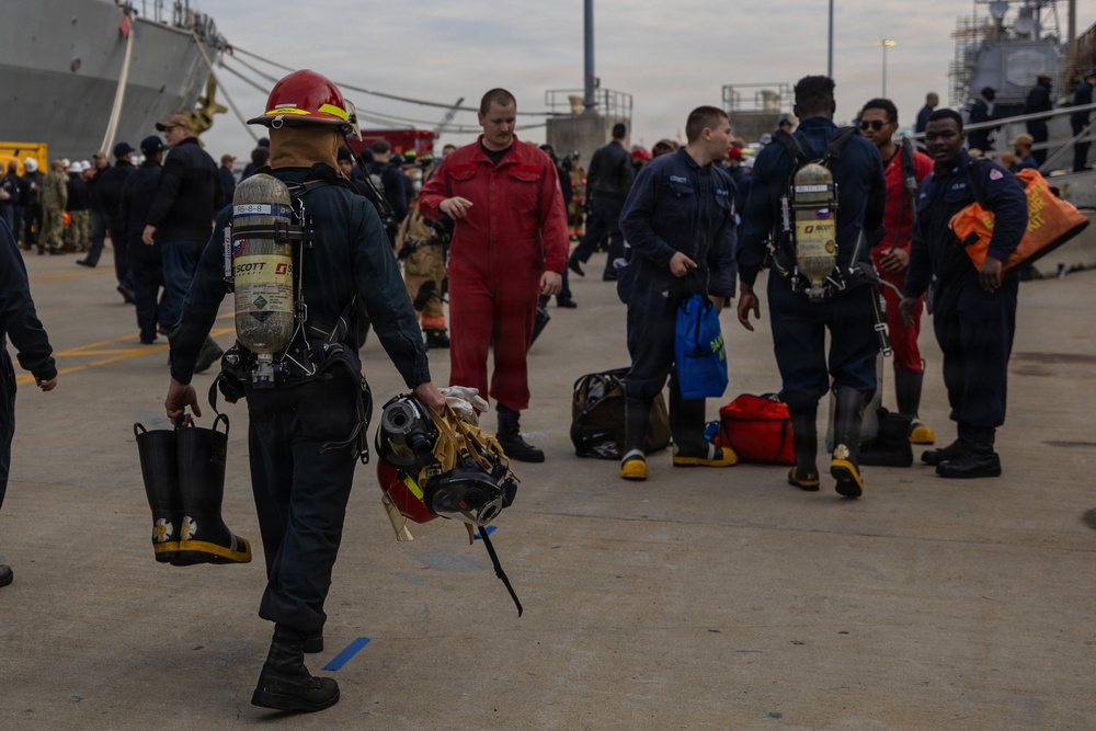 USS Gunston Hall (LSD 44) Conducts an 8010 drill