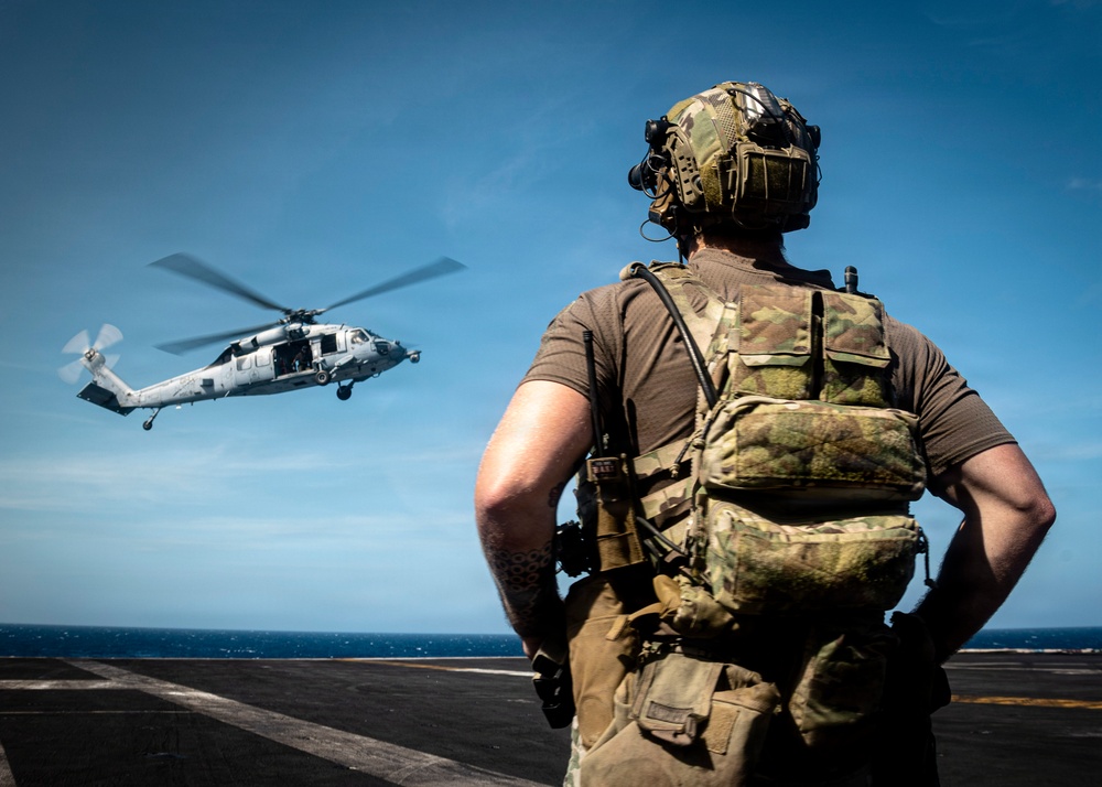 USS Gerald R. Ford (CVN 78) Vertical Hoist Exercise