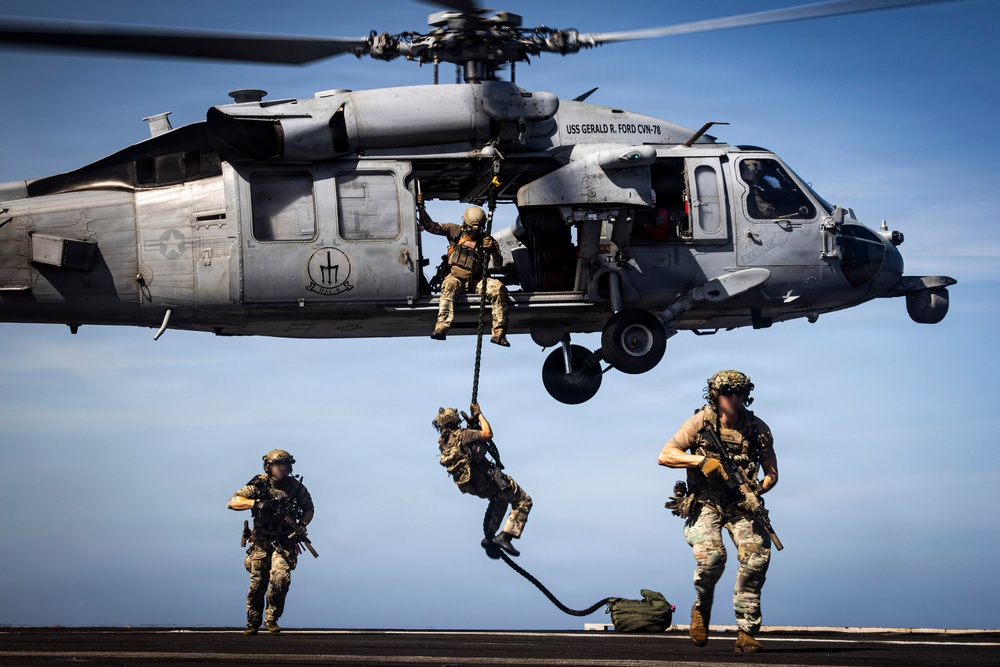 USS Gerald R. Ford (CVN 78) Vertical Hoist Exercise
