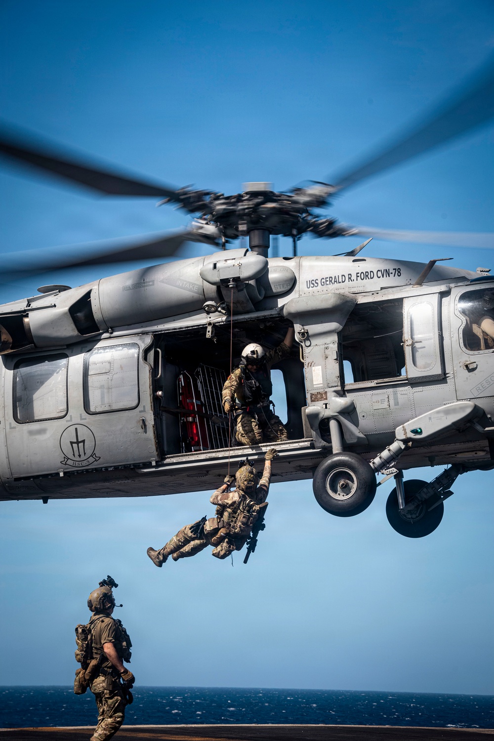 USS Gerald R. Ford (CVN 78) Vertical Hoist Exercise