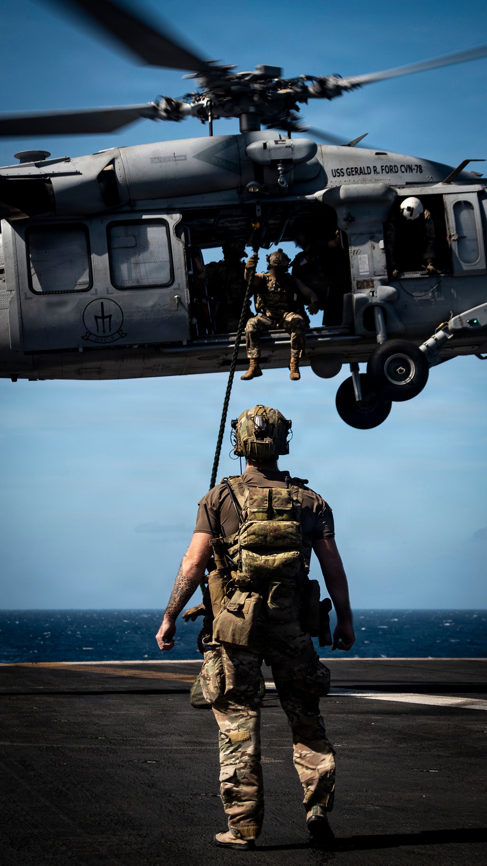 USS Gerald R. Ford (CVN 78) Vertical Hoist Exercise