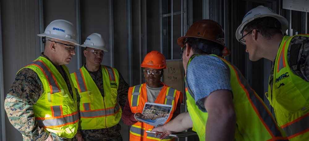 LtCol. Monroe tours new barracks for junior Marines