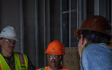 LtCol. Monroe tours new barracks for junior Marines