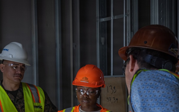 LtCol. Monroe tours new barracks for junior Marines