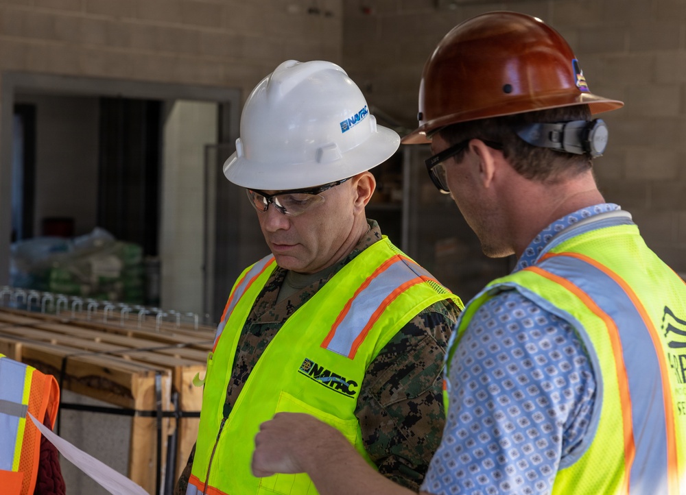 LtCol. Monroe tours new barracks for junior Marines