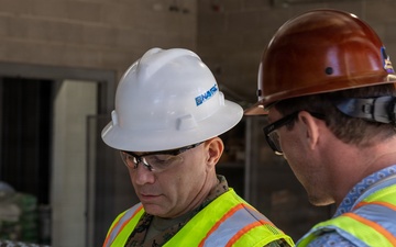 LtCol. Monroe tours new barracks for junior Marines