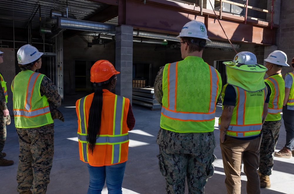 LtCol. Monroe tours new barracks for junior Marines