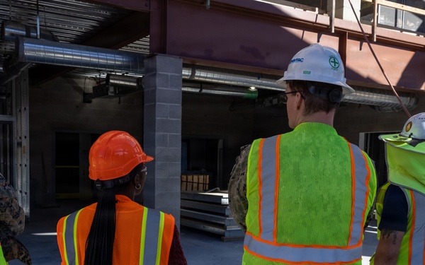 LtCol. Monroe tours new barracks for junior Marines