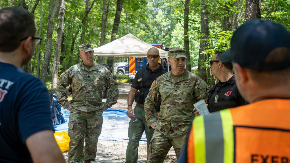 Senior leadership talks to unit