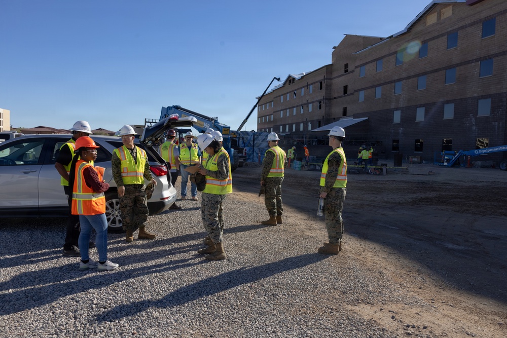 LtCol. Monroe tours new barracks for junior Marines
