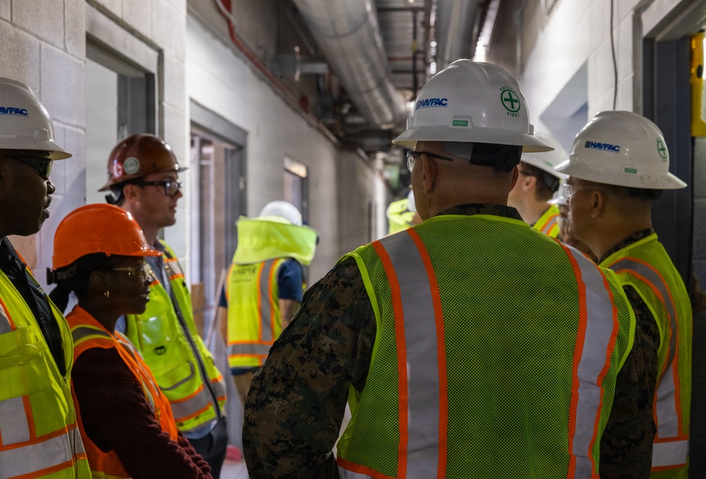 LtCol. Monroe tours new barracks for junior Marines