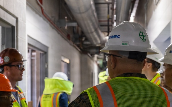 LtCol. Monroe tours new barracks for junior Marines