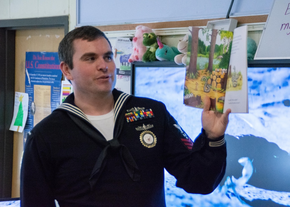 NTAG New England Sailor reads to Elementary School Students