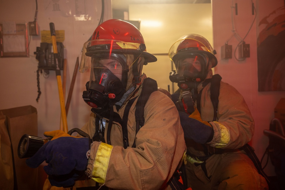 USS Iwo Jima Sailors Conduct a Damage Control Training  Evolution