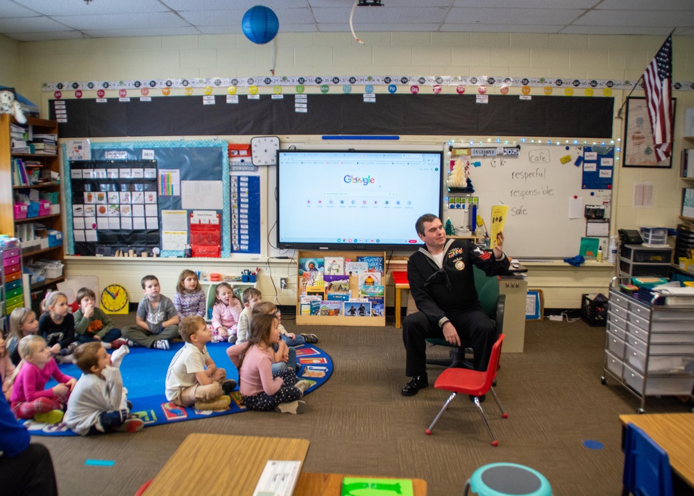 NTAG New England Sailor reads to Elementary School Students