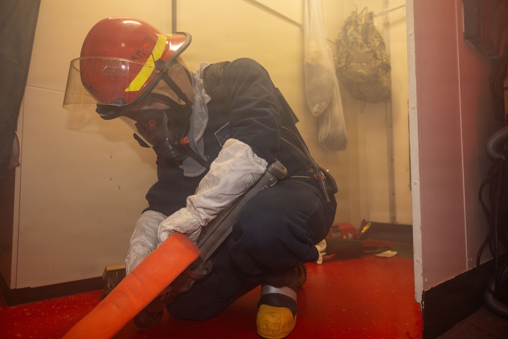 USS Iwo Jima Sailors Conduct a Damage Control Training  Evolution