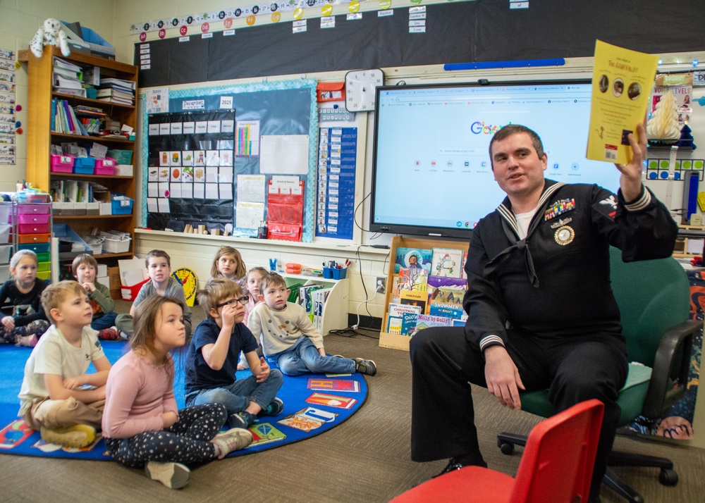 NTAG New England Sailor reads to Elementary School Students