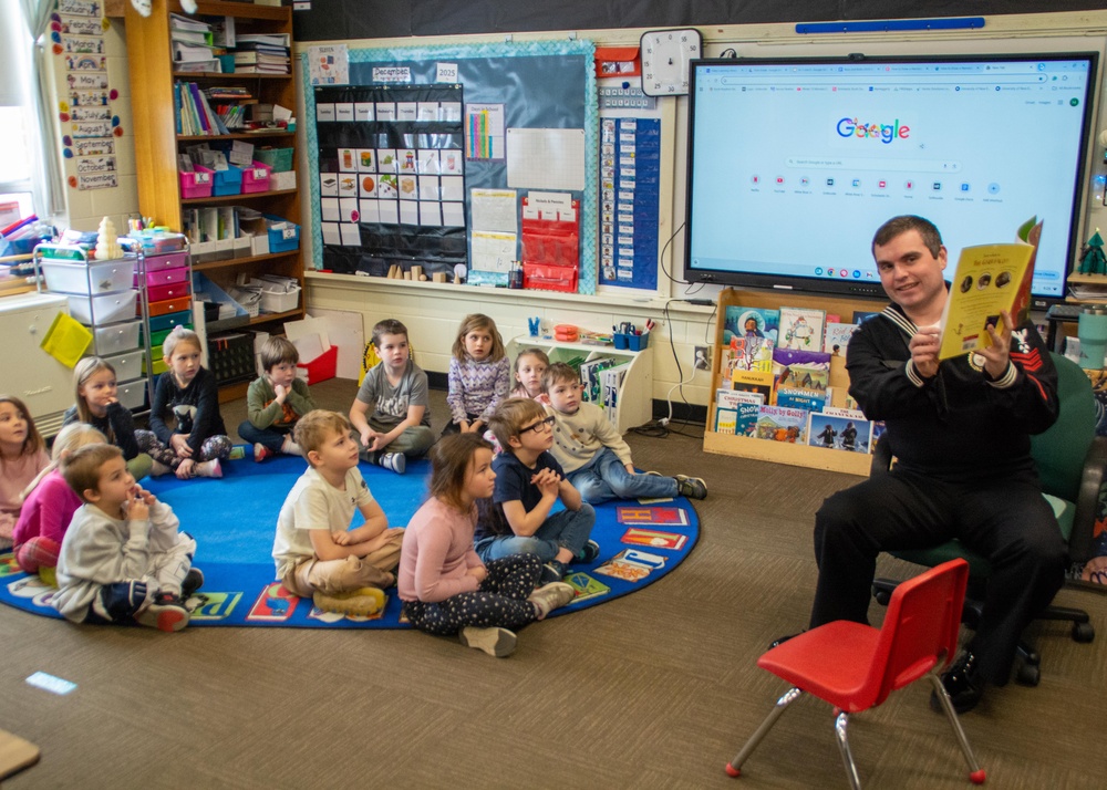 NTAG New England Sailor reads to Elementary School Students