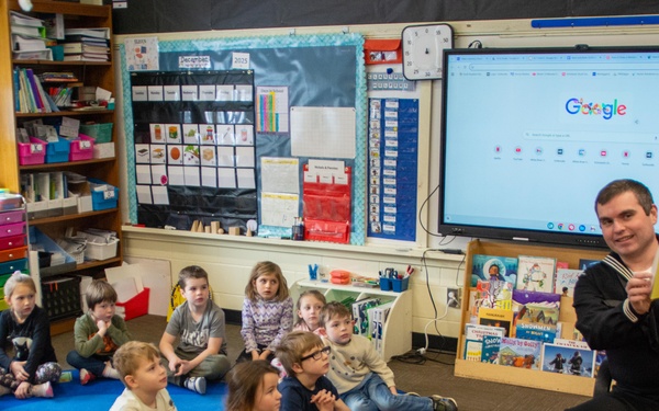 NTAG New England Sailor reads to Elementary School Students