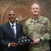 Maj. Gen. Curtis Taylor gives an American flag to Mayor of El Paso