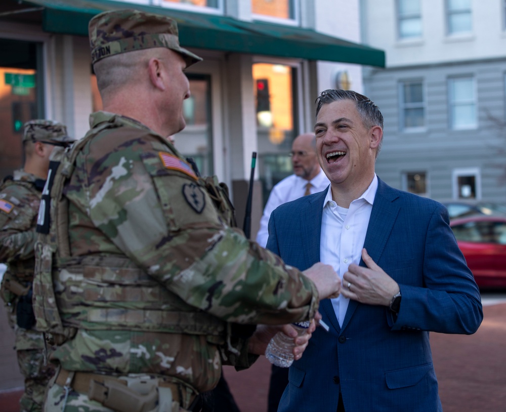 Indiana Senator Jim Banks Greets Guardsmen on Patrol in Washington, D.C.