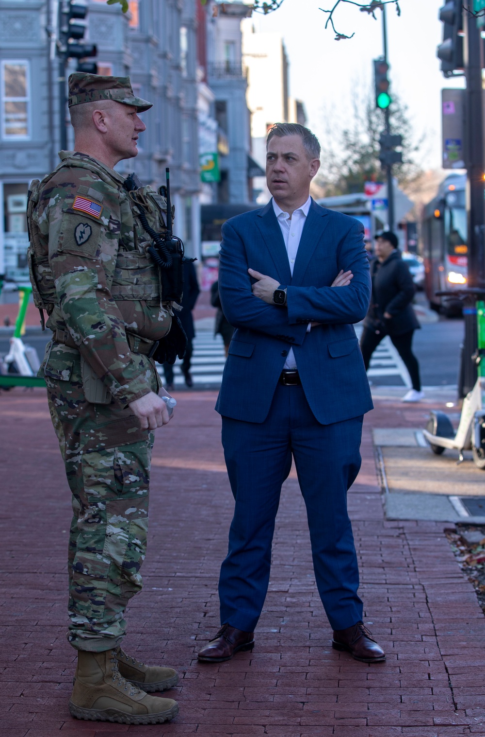 Indiana Senator Jim Banks Greets Guardsmen on Patrol in Washington, D.C.