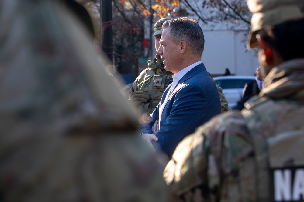 Indiana Senator Jim Banks Greets Guardsmen on Patrol in Washington, D.C.