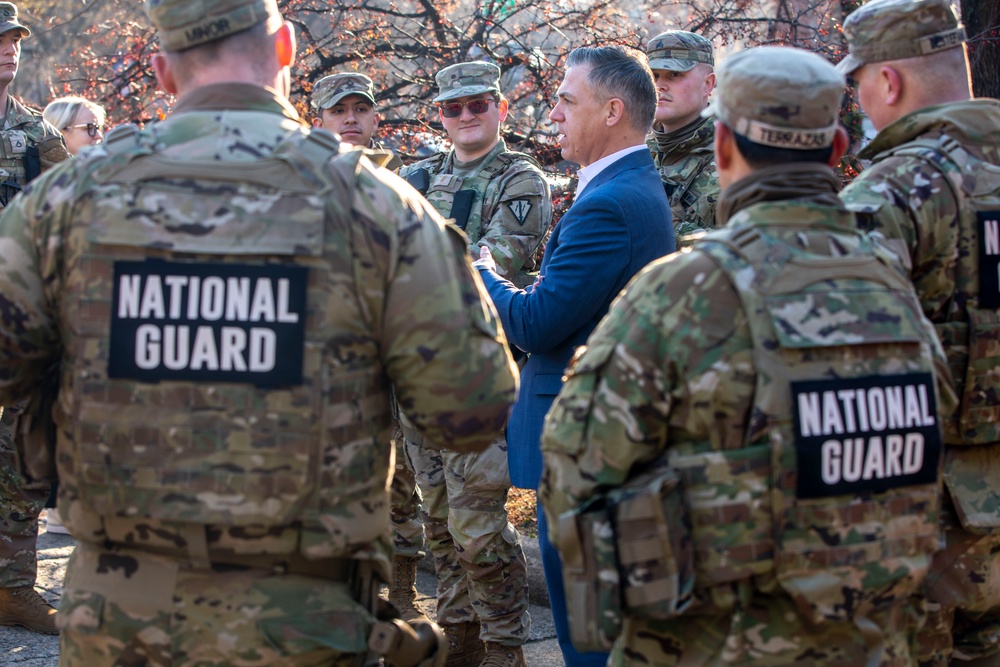 Indiana Senator Jim Banks Greets Guardsmen on Patrol in Washington, D.C.
