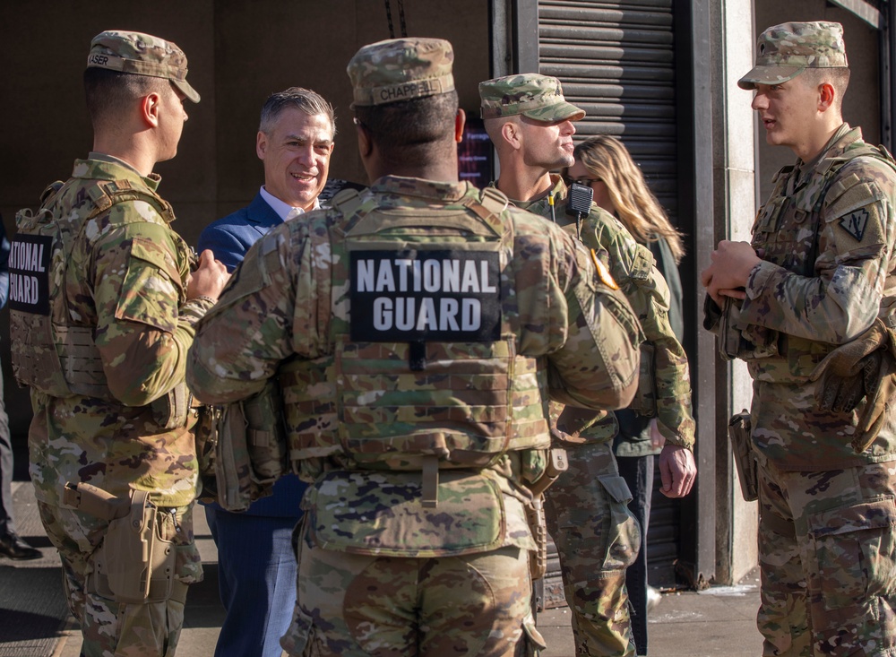 Indiana Senator Jim Banks Greets Guardsmen on Patrol in Washington, D.C.