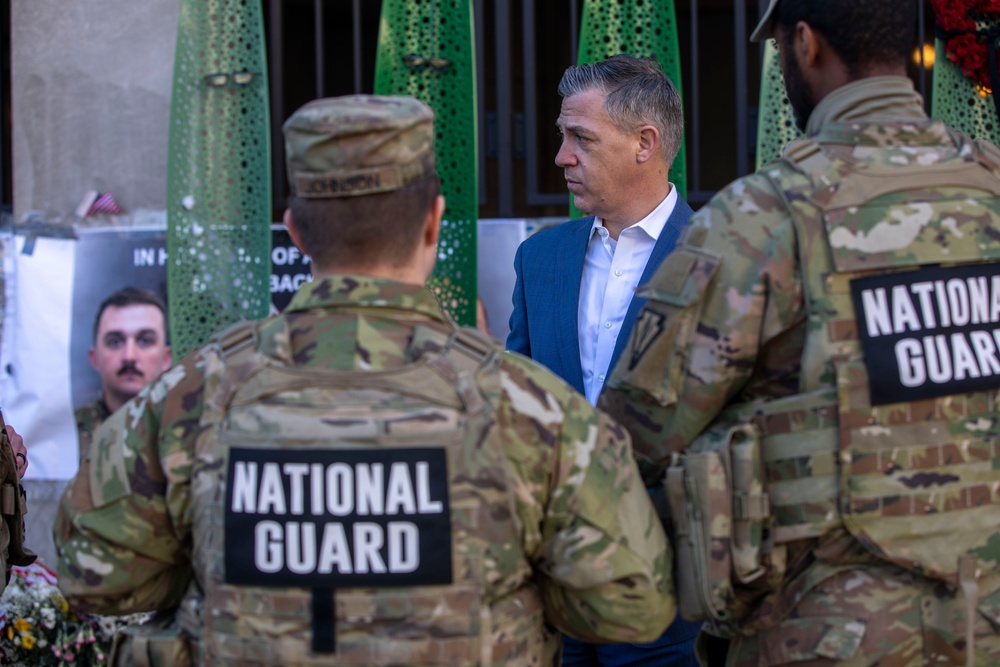 Indiana Senator Jim Banks Greets Guardsmen on Patrol in Washington, D.C.