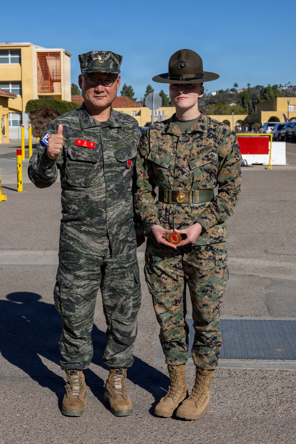 The Republic of Korea Sergeant Major of the Marine Corps visits MCRD San Diego