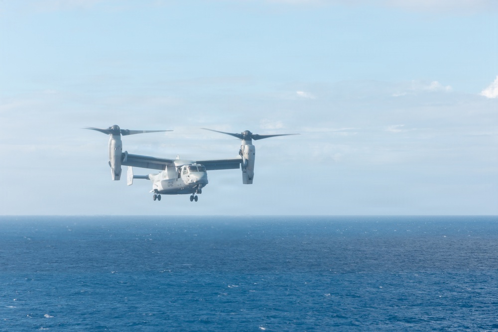 22nd MEU(SOC) | MV-22B Flight Operations Aboard the USS Iwo Jima