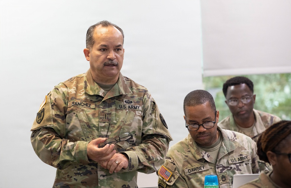 U.S. Army Reserve 143rd Expeditionary Sustainment Command conduct a Global Combat Support System-Army workshop.