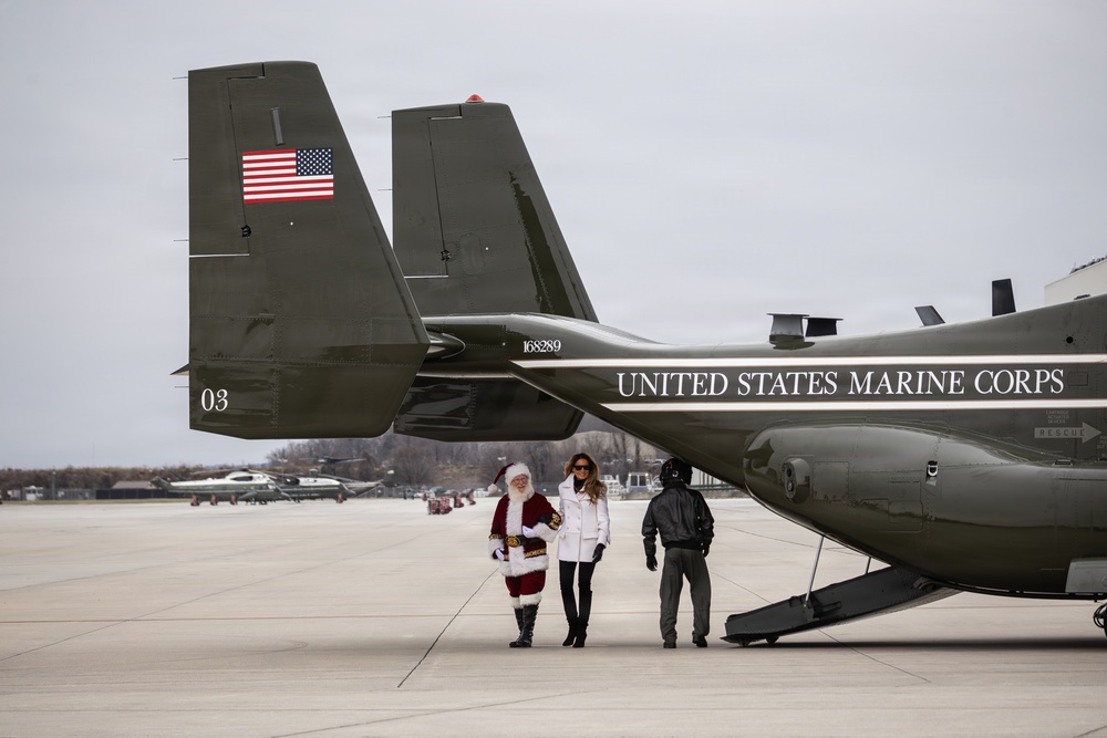 First Lady Joins Marines in Toys for Tots Charity Event