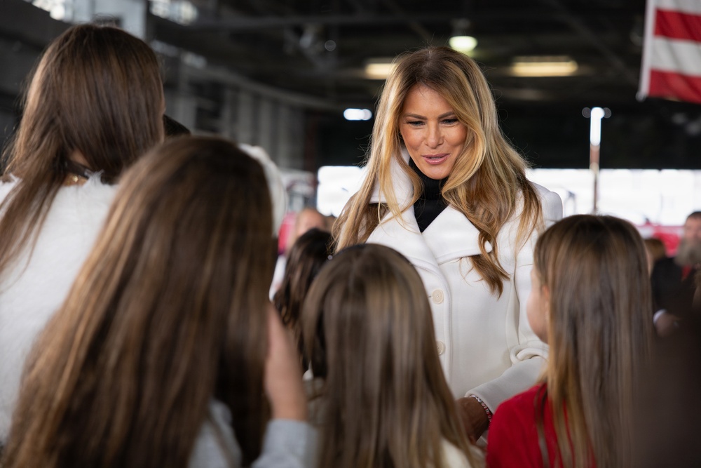 First Lady Joins Marines in Toys for Tots Charity Event