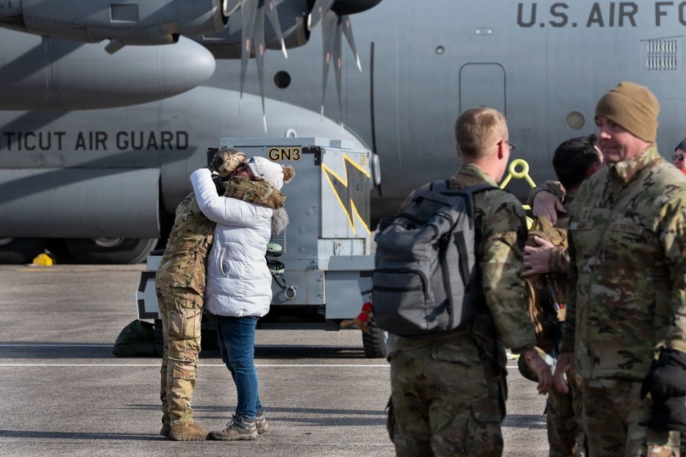 103rd Airlift Wing Airmen Return Home from Overseas Deployment