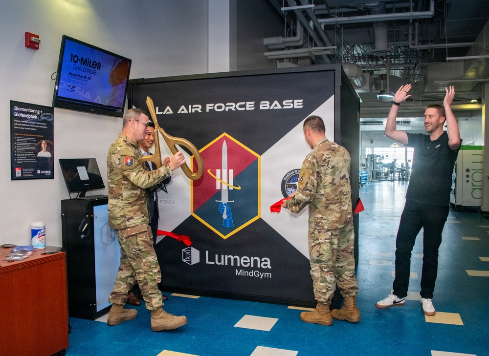 SBD3 Commander at the grand opening of MindGym for LAAFB